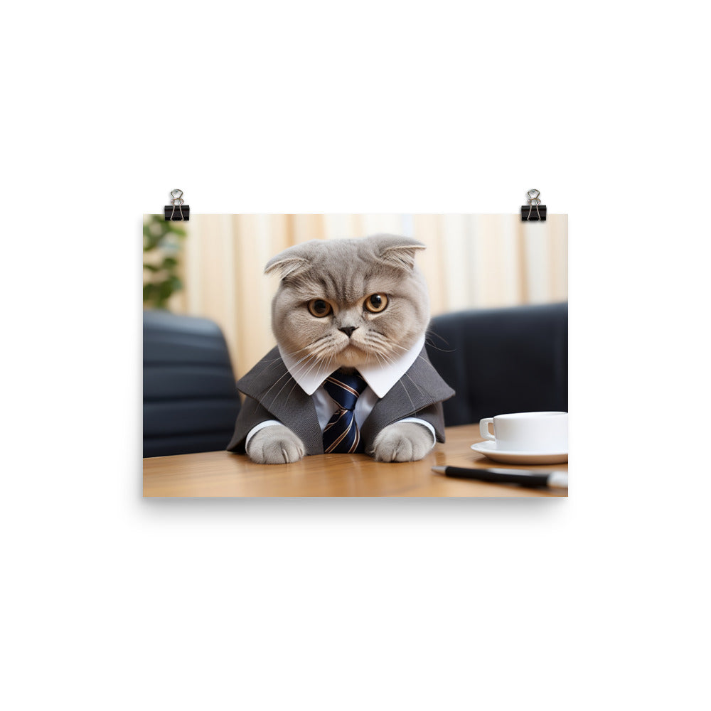 Scottish Fold Sales Consultant Photo paper poster - PosterfyAI.com