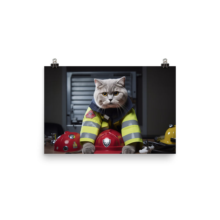 Scottish Fold Paramedic Photo paper poster - PosterfyAI.com