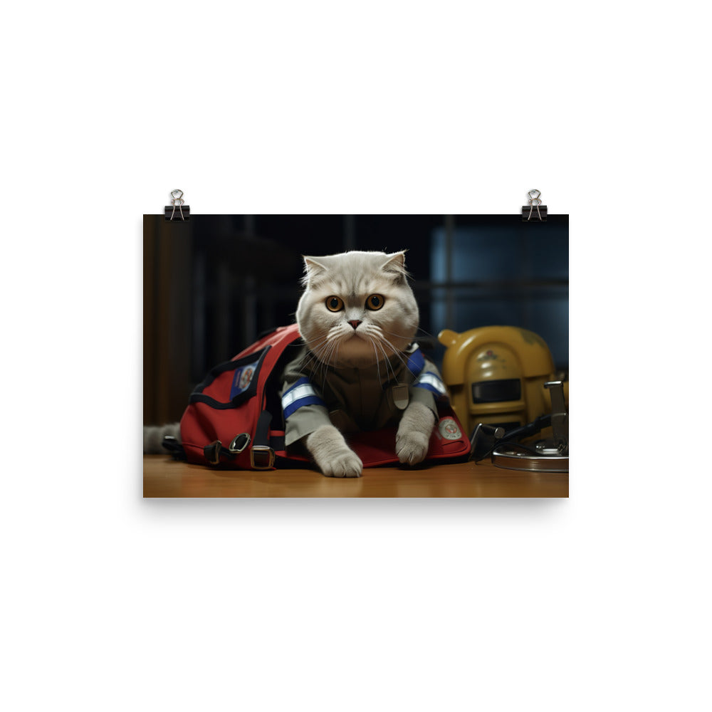 Scottish Fold Paramedic Photo paper poster - PosterfyAI.com