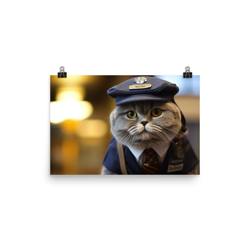 Scottish Fold Mail Carrier Photo paper poster - PosterfyAI.com