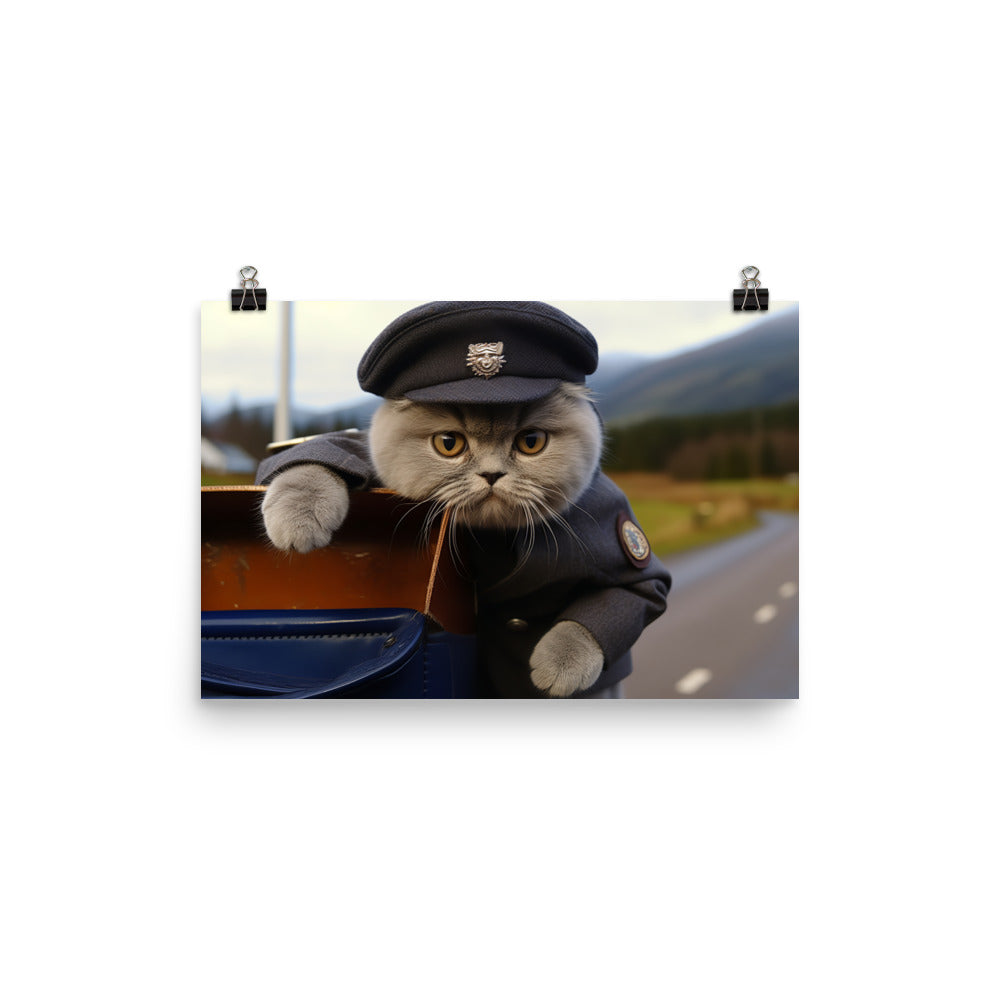 Scottish Fold Mail Carrier Photo paper poster - PosterfyAI.com