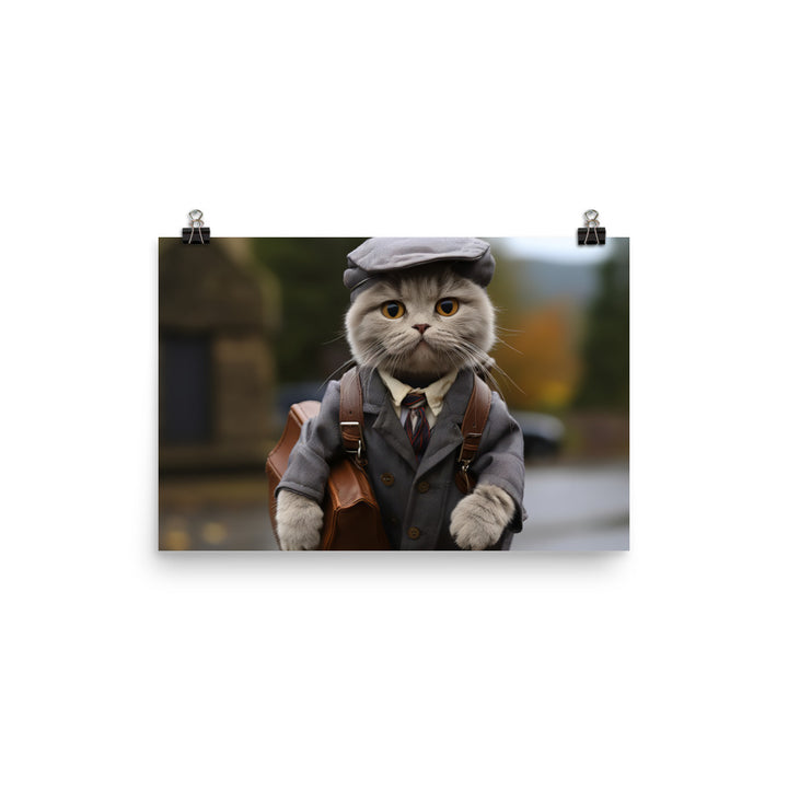 Scottish Fold Mail Carrier Photo paper poster - PosterfyAI.com