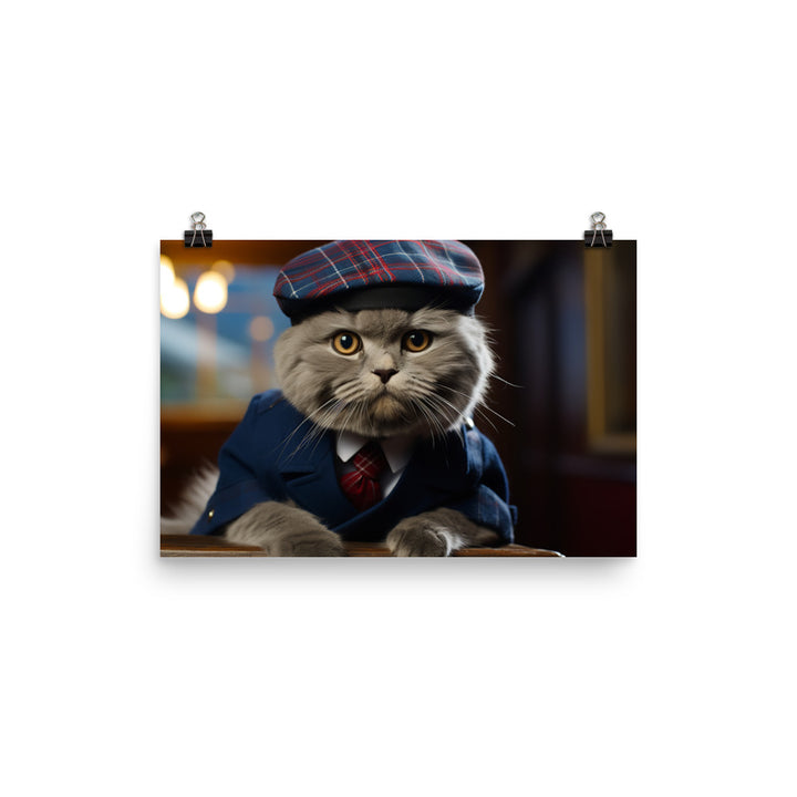 Scottish Fold Mail Carrier Photo paper poster - PosterfyAI.com