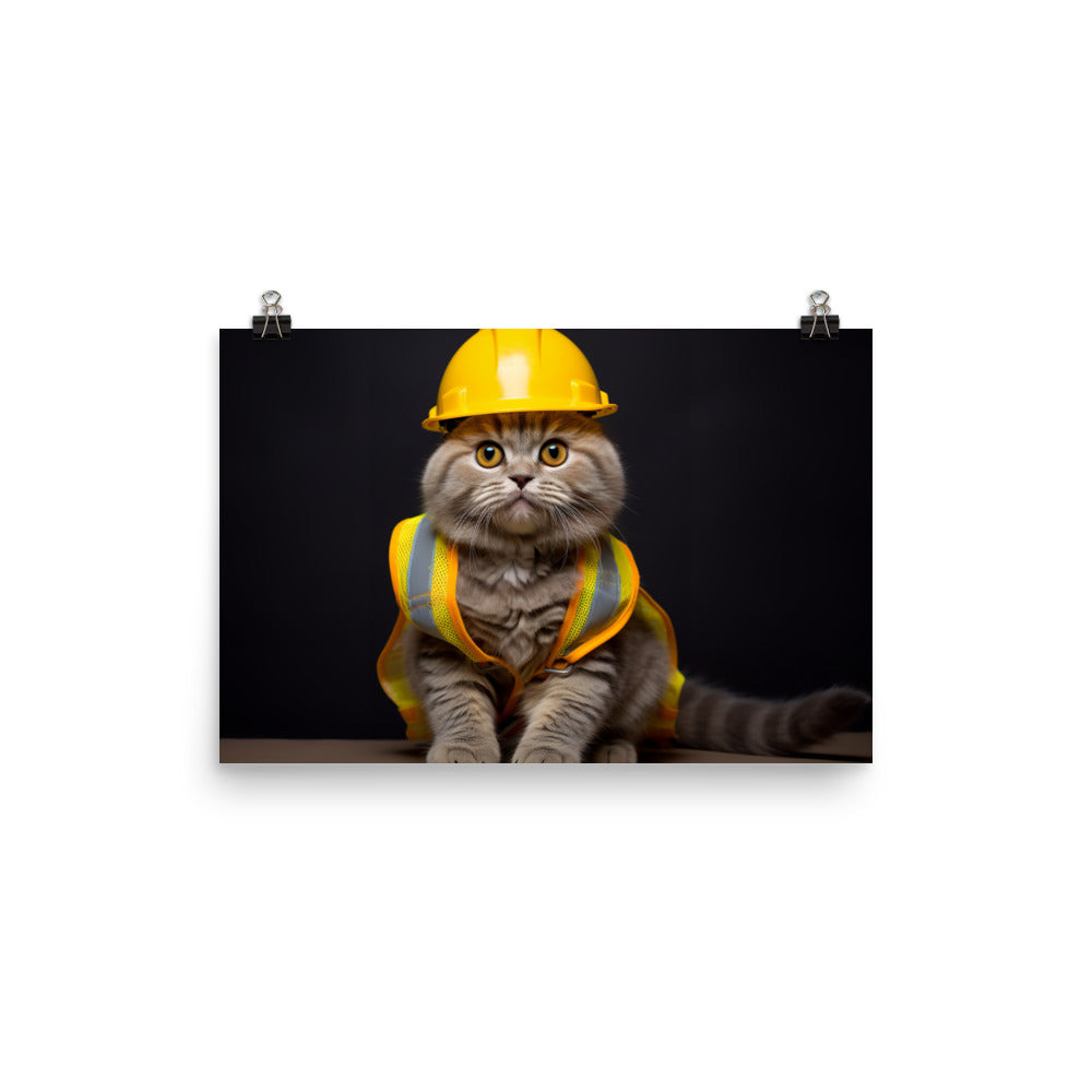 Scottish Fold Contractor Photo paper poster - PosterfyAI.com