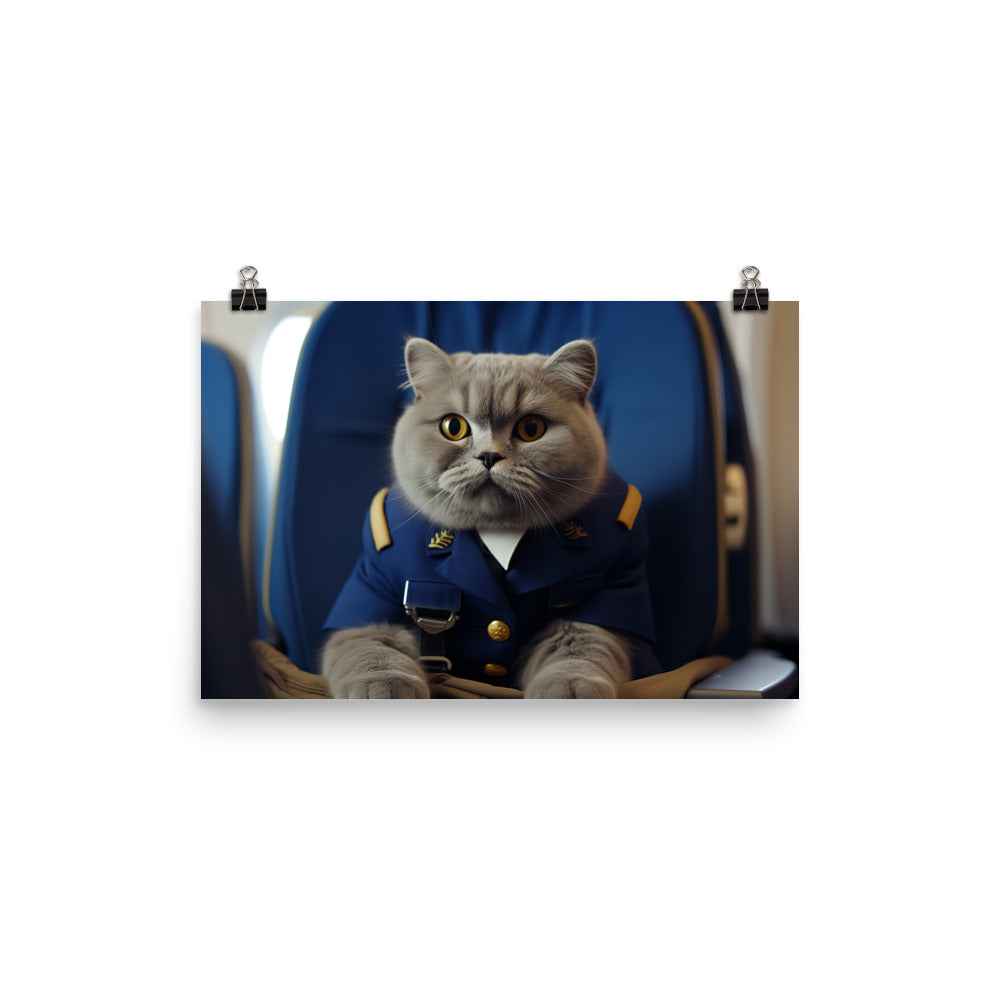 Scottish Fold Cabin Crew Photo paper poster - PosterfyAI.com