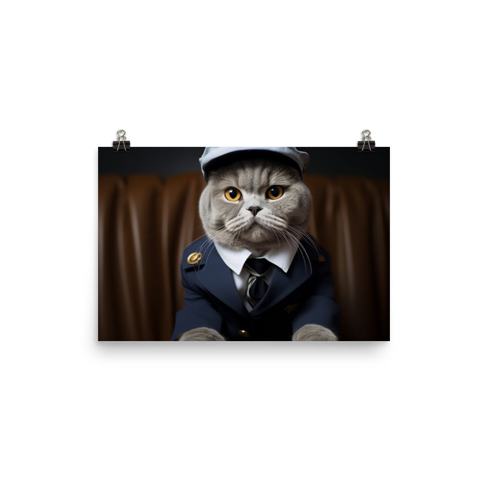 Scottish Fold Cabin Crew Photo paper poster - PosterfyAI.com