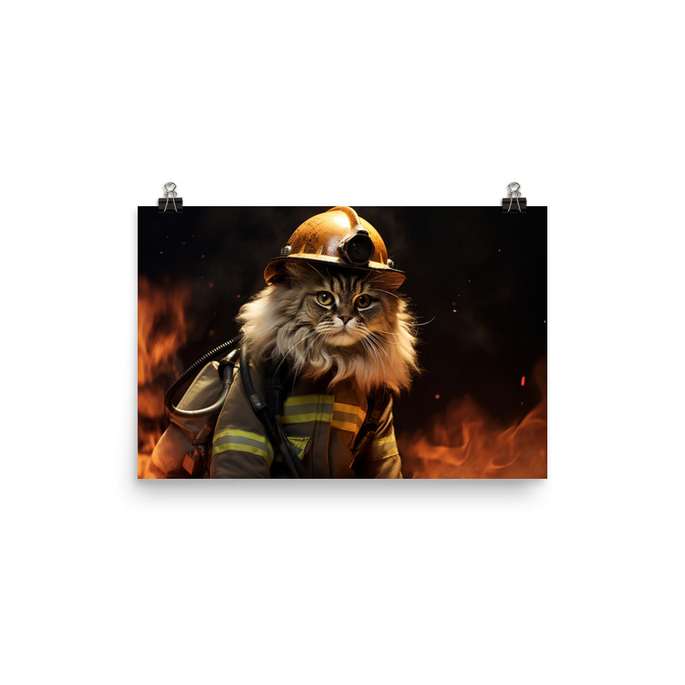 Persian Firefighter Photo paper poster - PosterfyAI.com