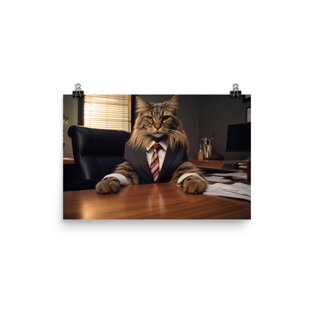 Maine Coon Sales Consultant Photo paper poster - PosterfyAI.com
