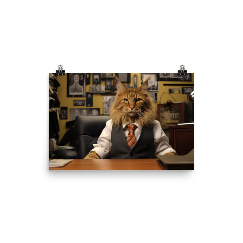 Maine Coon Sales Consultant Photo paper poster - PosterfyAI.com