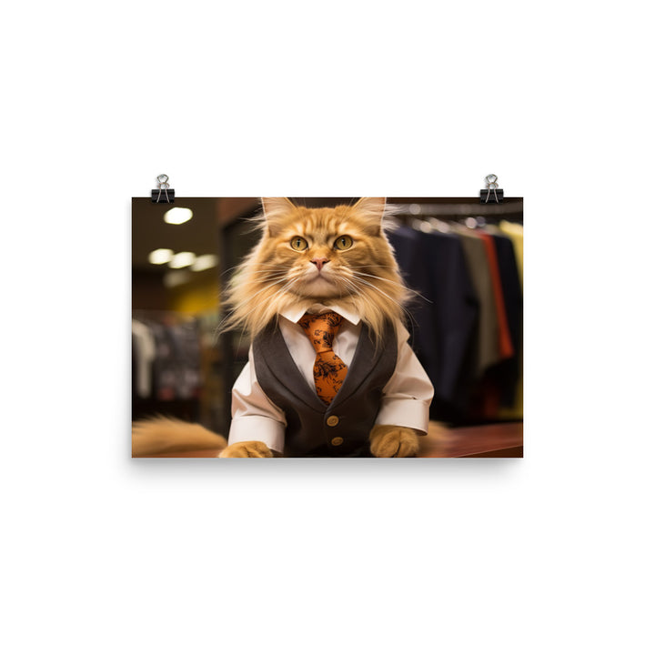 Maine Coon Sales Consultant Photo paper poster - PosterfyAI.com