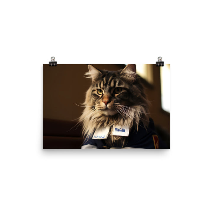 Maine Coon Mail Carrier Photo paper poster - PosterfyAI.com