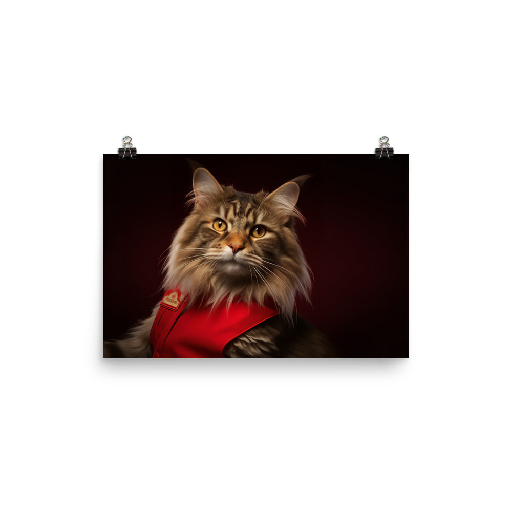 Maine Coon Fast Food Crew Photo paper poster - PosterfyAI.com