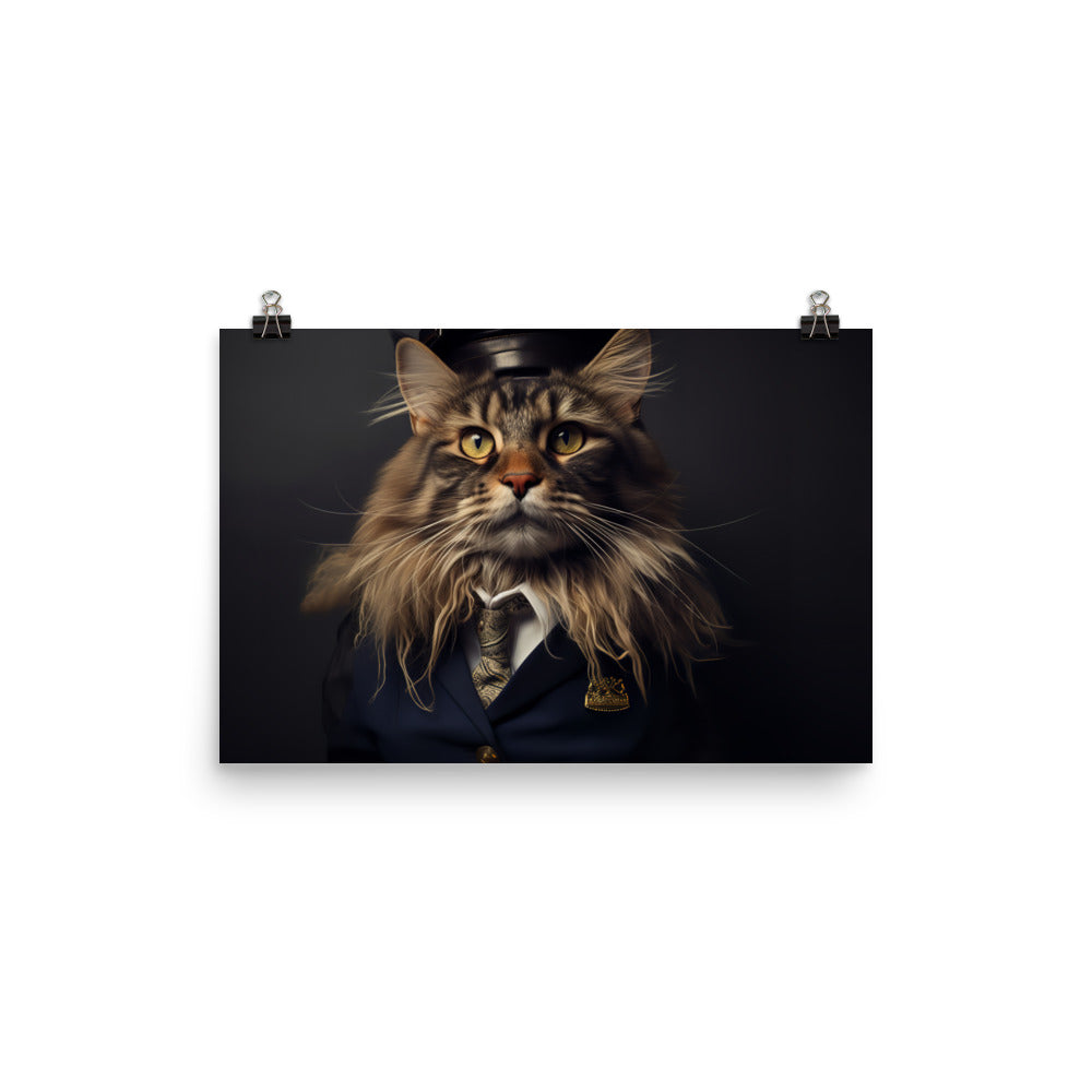 Maine Coon Cabin Crew Photo paper poster - PosterfyAI.com