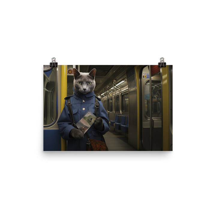 Russian Blue Transit Operator Photo paper poster - PosterfyAI.com