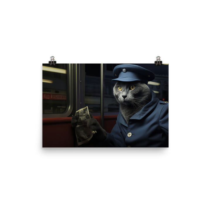 Russian Blue Transit Operator Photo paper poster - PosterfyAI.com