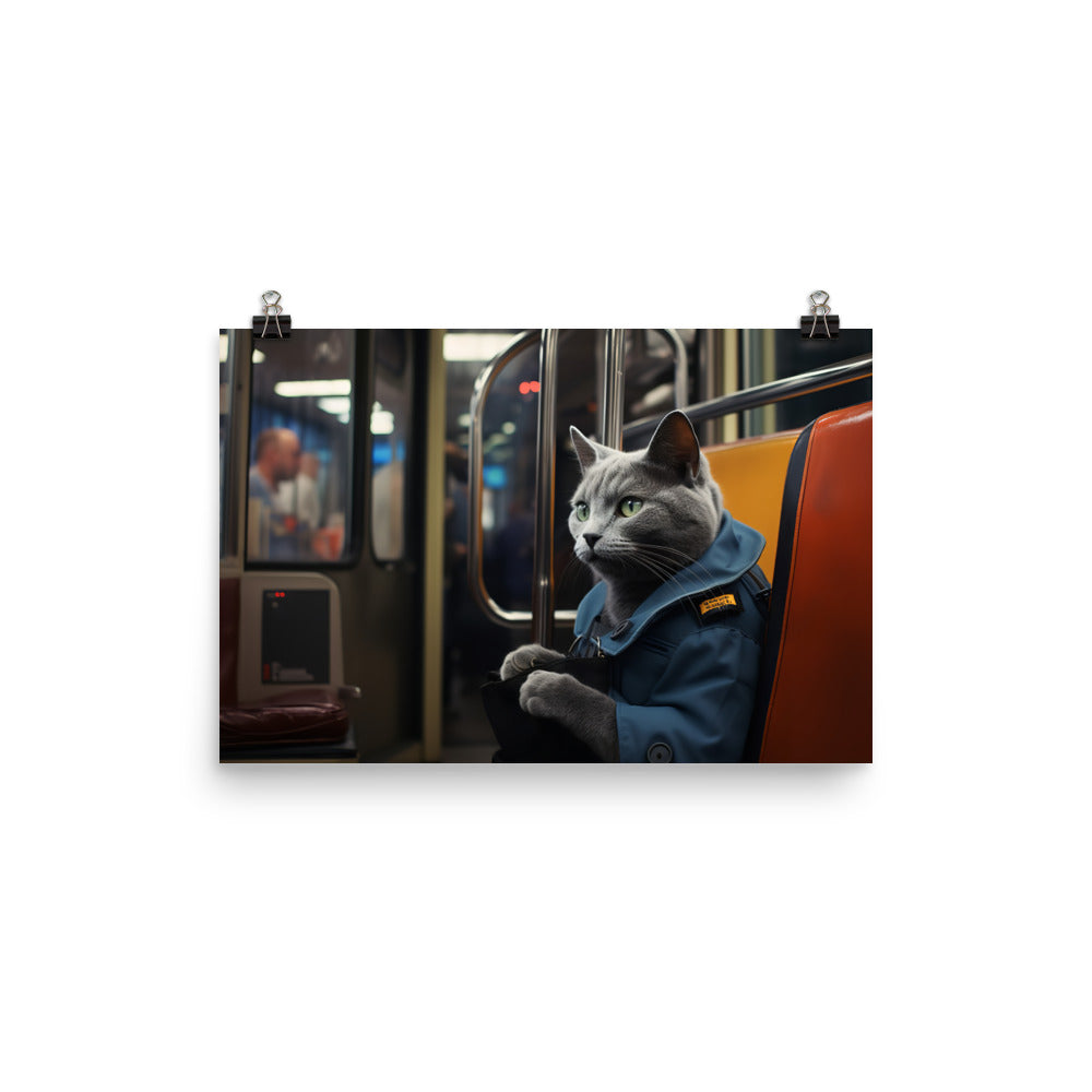 Russian Blue Transit Operator Photo paper poster - PosterfyAI.com