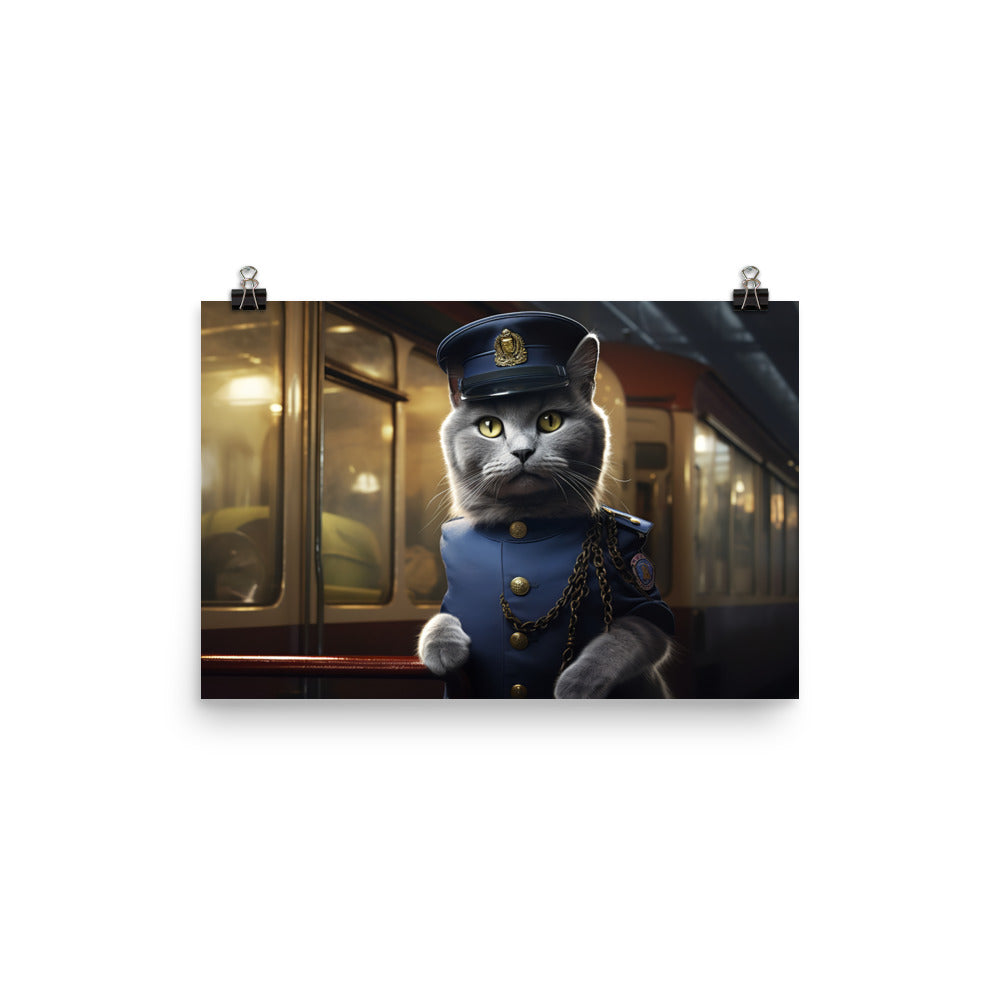 Russian Blue Transit Operator Photo paper poster - PosterfyAI.com