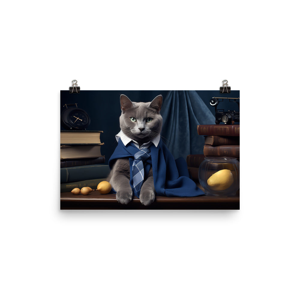 Russian Blue Student Photo paper poster - PosterfyAI.com