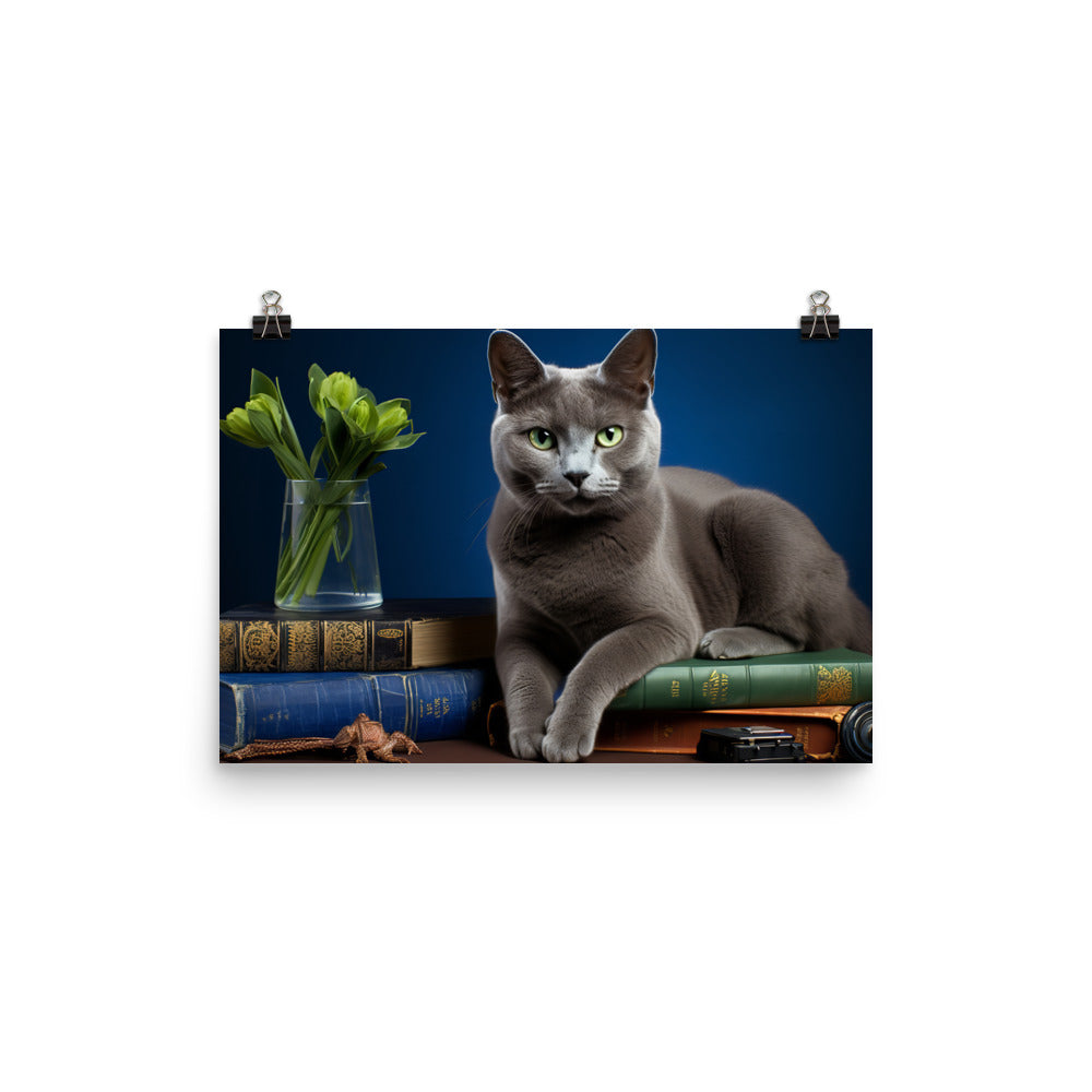 Russian Blue Student Photo paper poster - PosterfyAI.com