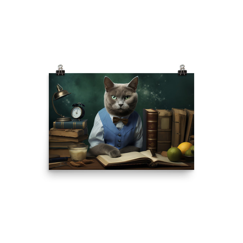 Russian Blue Student Photo paper poster - PosterfyAI.com