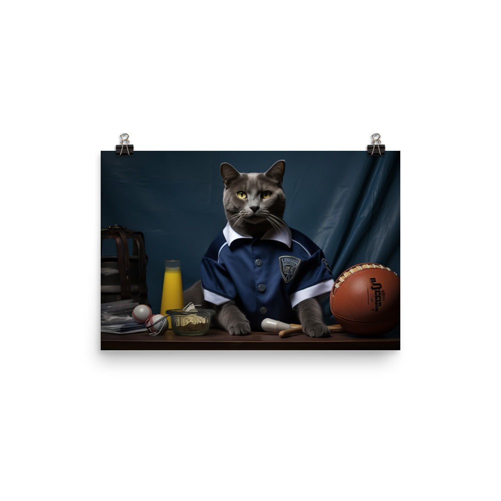 Russian Blue Referee Photo paper poster - PosterfyAI.com