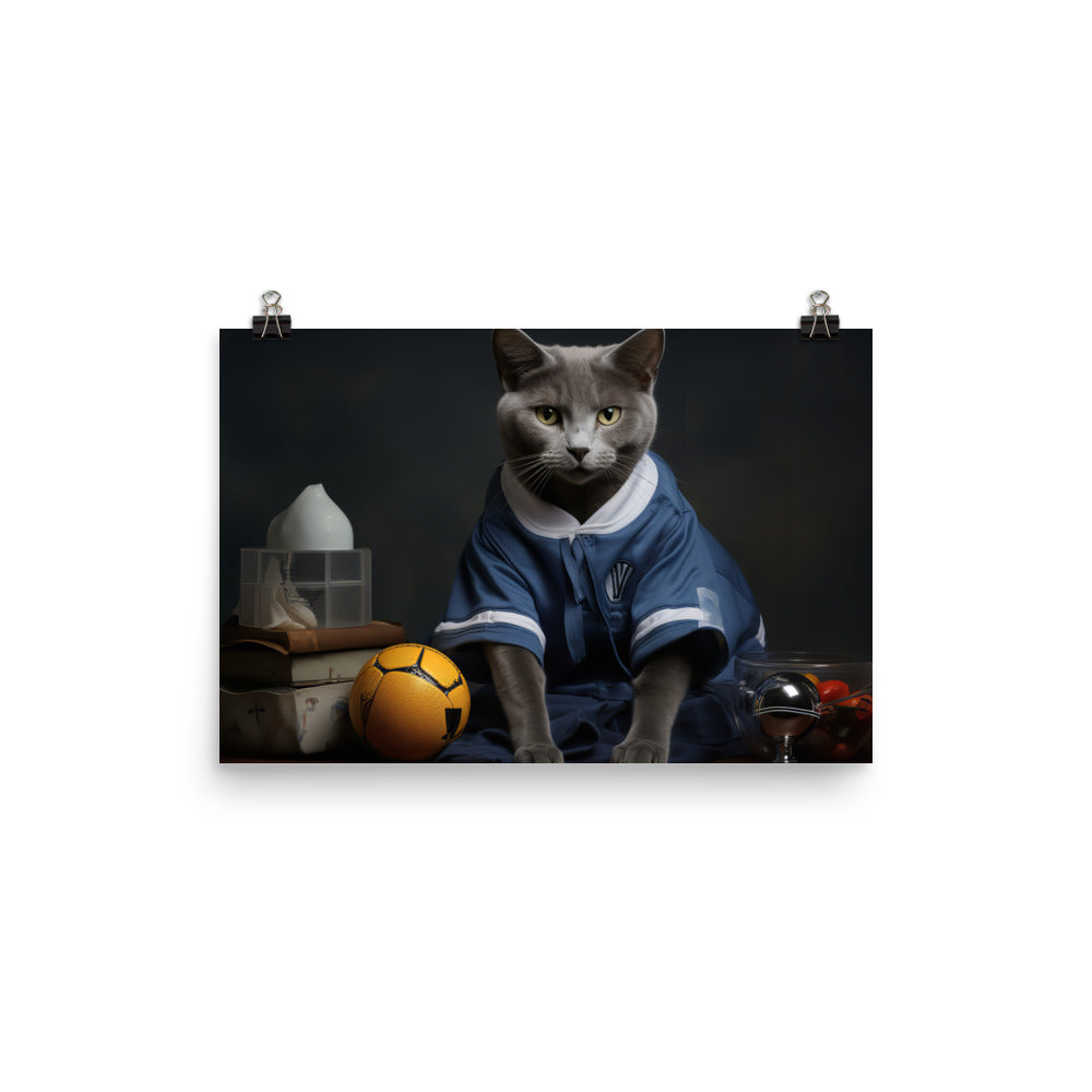 Russian Blue Referee Photo paper poster - PosterfyAI.com