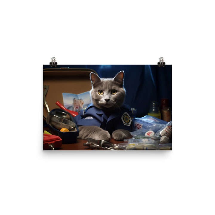 Russian Blue Paramedic Photo paper poster - PosterfyAI.com