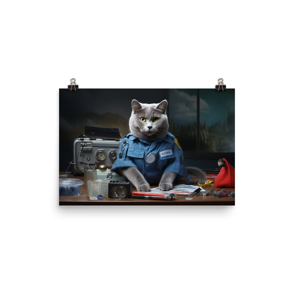 Russian Blue Paramedic Photo paper poster - PosterfyAI.com