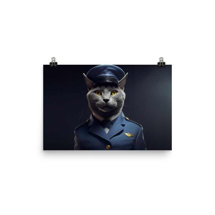 Russian Blue Cabin Crew Photo paper poster - PosterfyAI.com