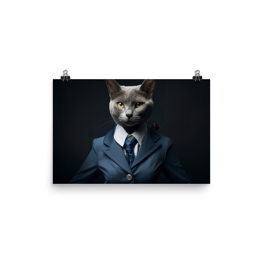 Russian Blue Cabin Crew Photo paper poster - PosterfyAI.com