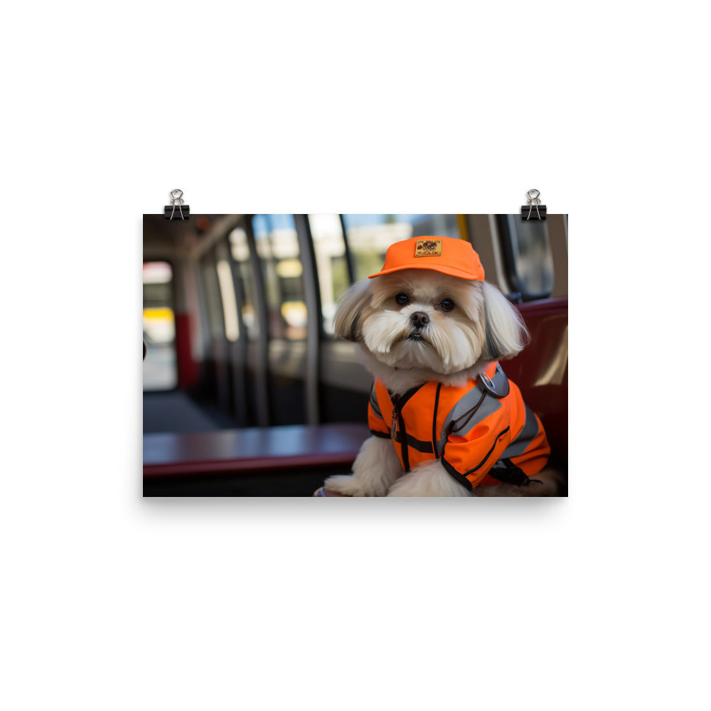 Lhasa Apso Transit Operator Photo paper poster - PosterfyAI.com