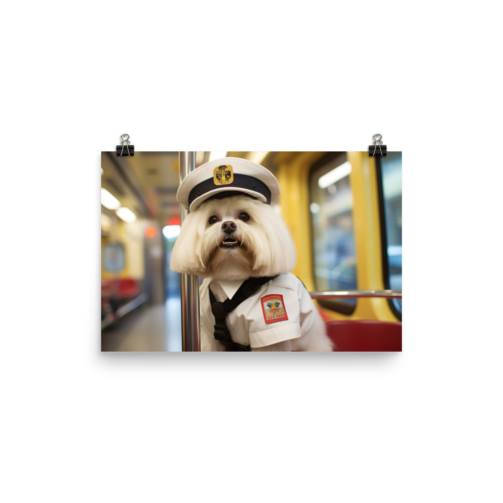 Lhasa Apso Transit Operator Photo paper poster - PosterfyAI.com