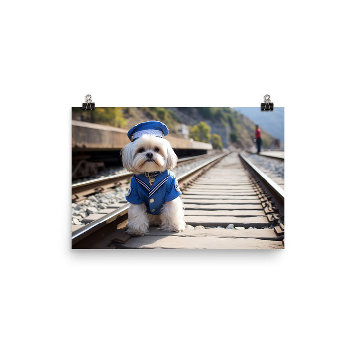 Lhasa Apso Transit Operator Photo paper poster - PosterfyAI.com