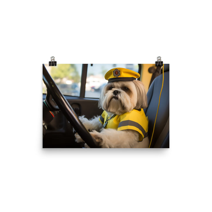 Lhasa Apso Transit Operator Photo paper poster - PosterfyAI.com