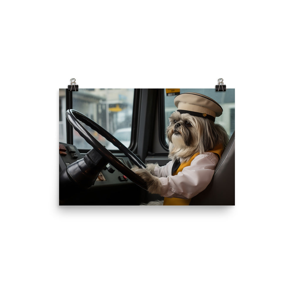 Lhasa Apso Transit Operator Photo paper poster - PosterfyAI.com