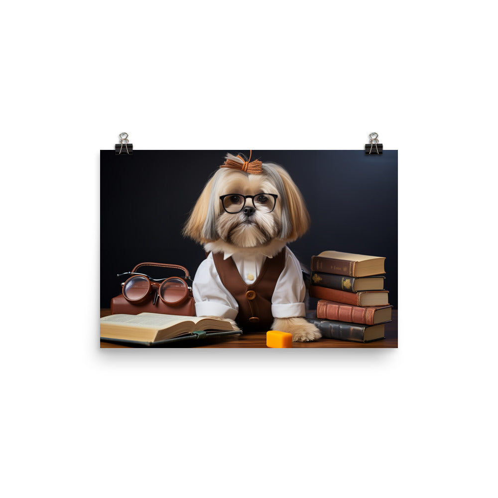 Lhasa Apso Student Photo paper poster - PosterfyAI.com