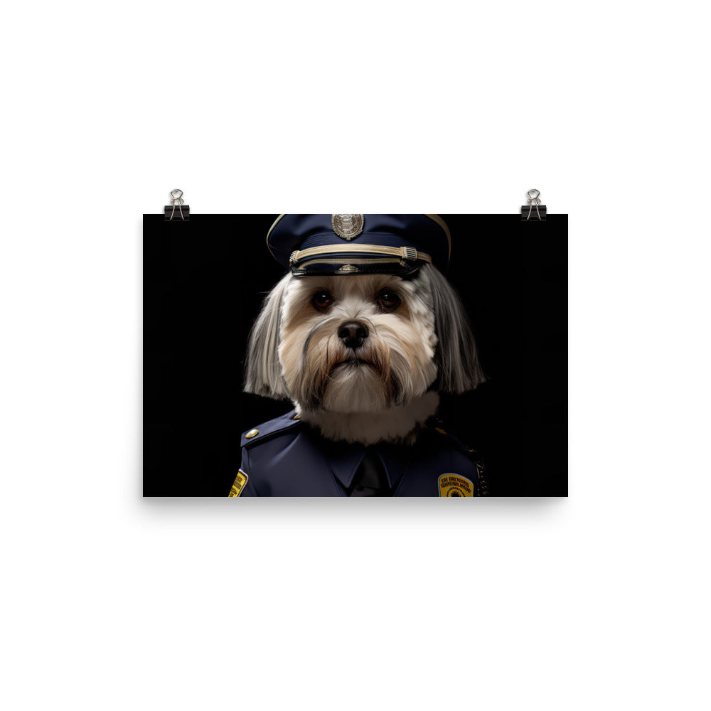 Lhasa Apso Security Officer Photo paper poster - PosterfyAI.com