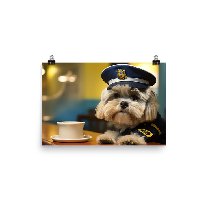 Lhasa Apso Security Officer Photo paper poster - PosterfyAI.com