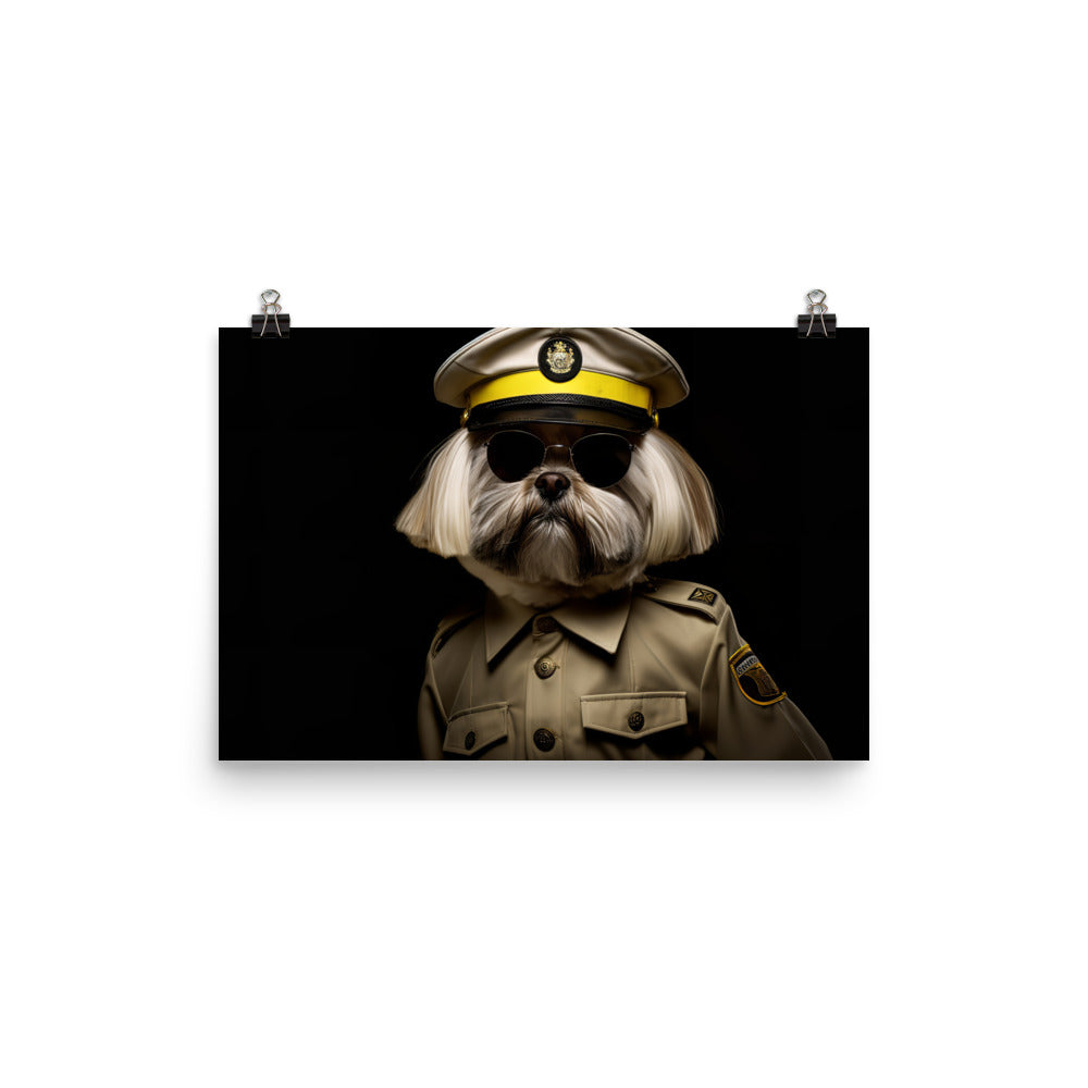 Lhasa Apso Security Officer Photo paper poster - PosterfyAI.com