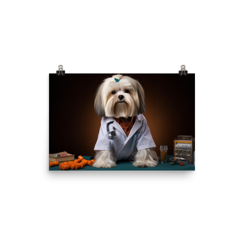 Lhasa Apso Doctor Photo paper poster - PosterfyAI.com