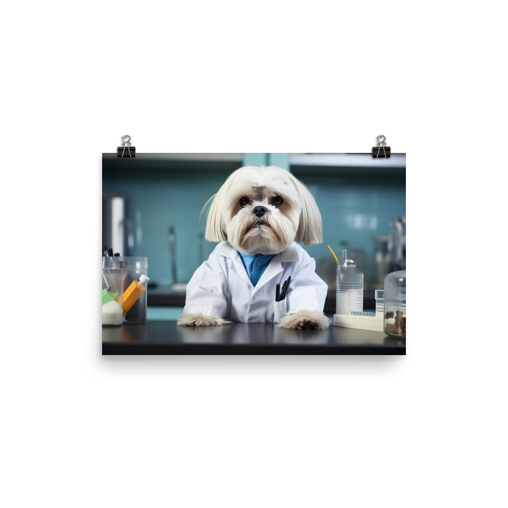 Lhasa Apso Pharmacist Photo paper poster - PosterfyAI.com