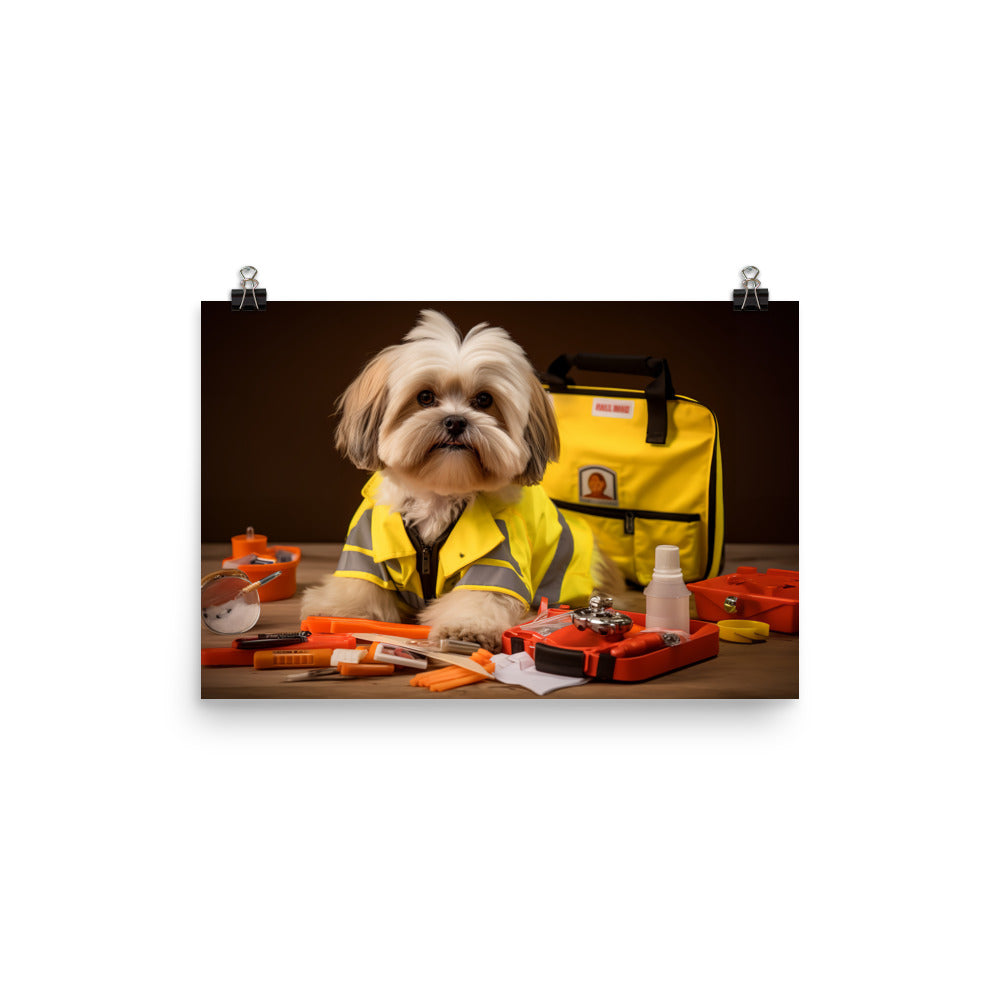 Lhasa Apso Paramedic Photo paper poster - PosterfyAI.com