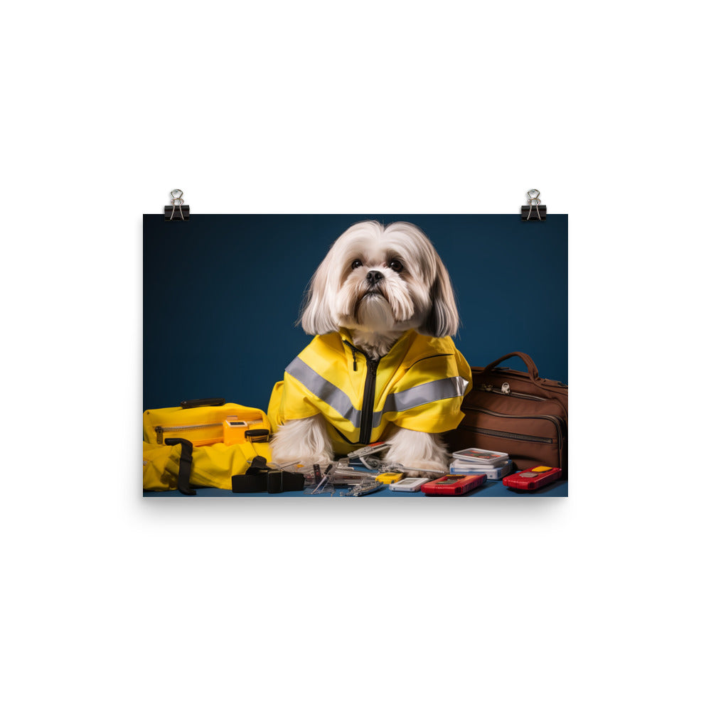 Lhasa Apso Paramedic Photo paper poster - PosterfyAI.com