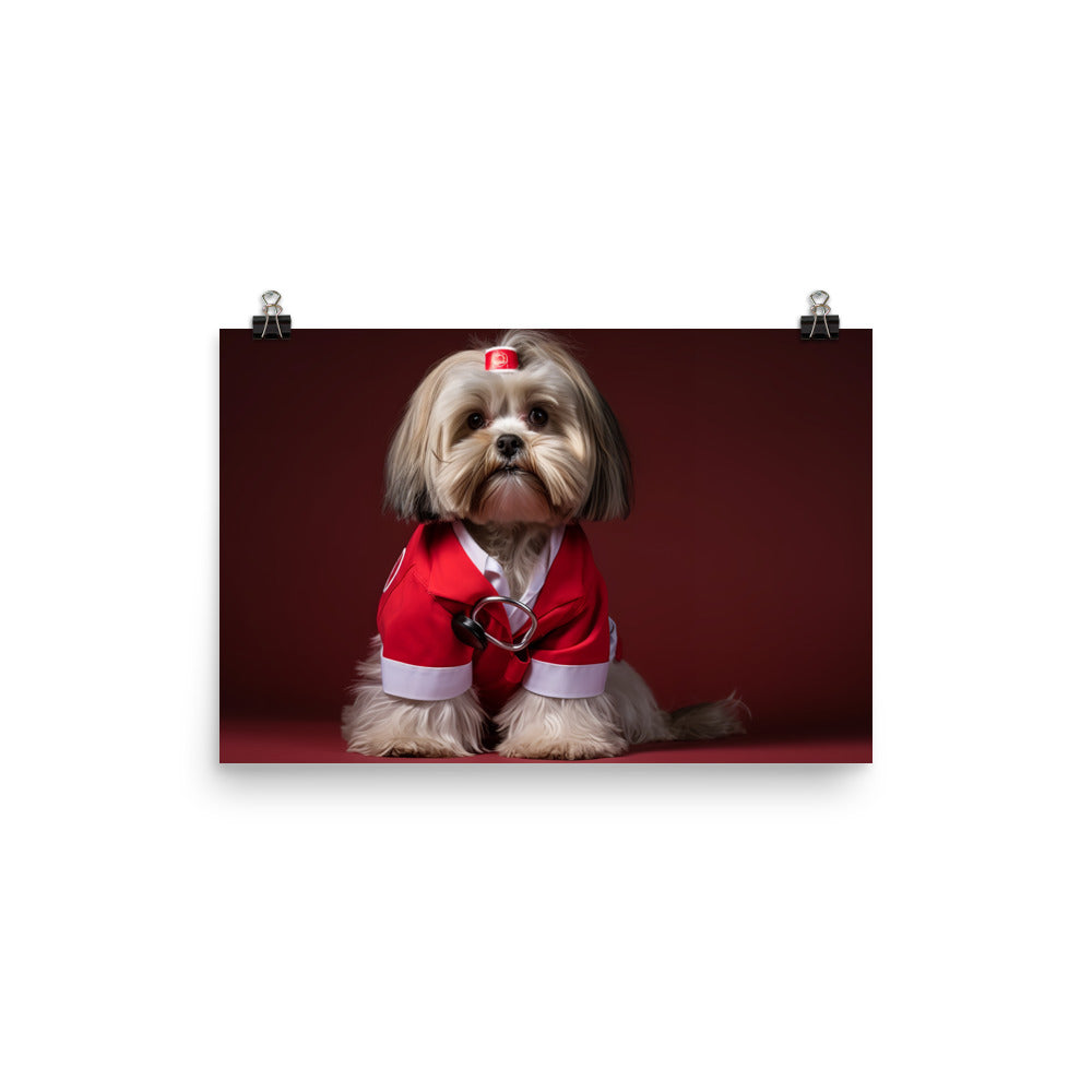 Lhasa Apso Nurse Photo paper poster - PosterfyAI.com