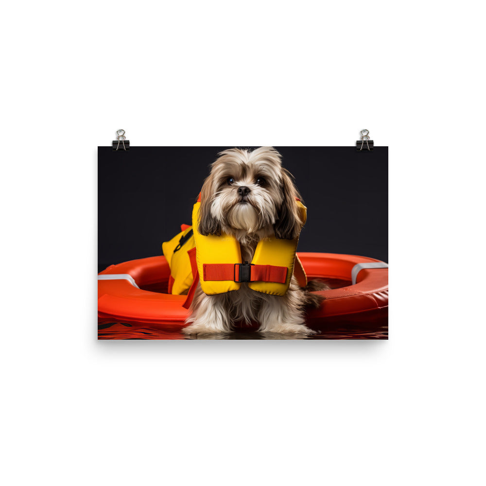 Lhasa Apso Lifeguard Photo paper poster - PosterfyAI.com