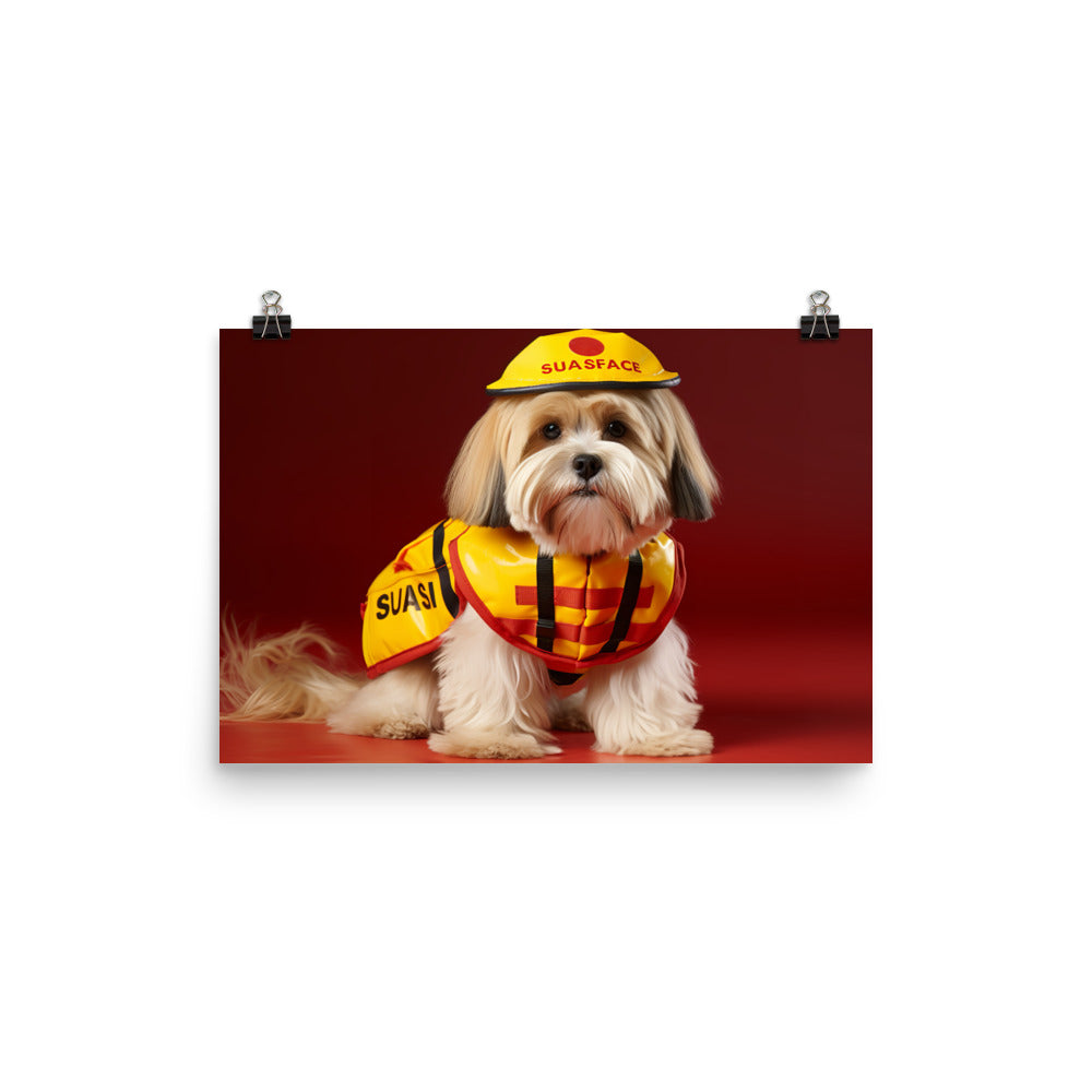 Lhasa Apso Lifeguard Photo paper poster - PosterfyAI.com