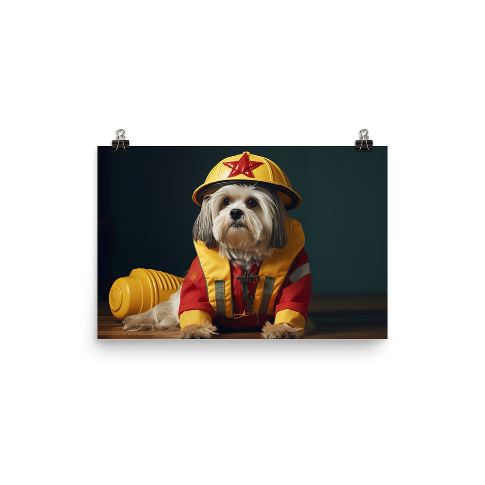 Lhasa Apso Lifeguard Photo paper poster - PosterfyAI.com