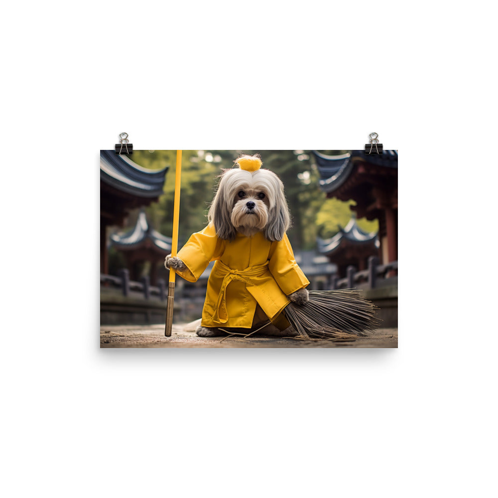 Lhasa Apso Janitor Photo paper poster - PosterfyAI.com