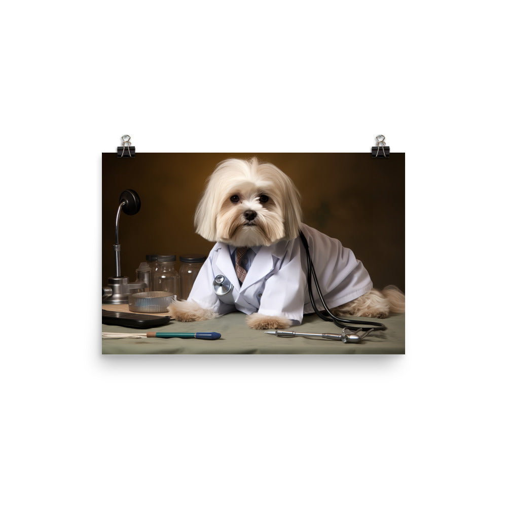 Lhasa Apso Doctor Photo paper poster - PosterfyAI.com