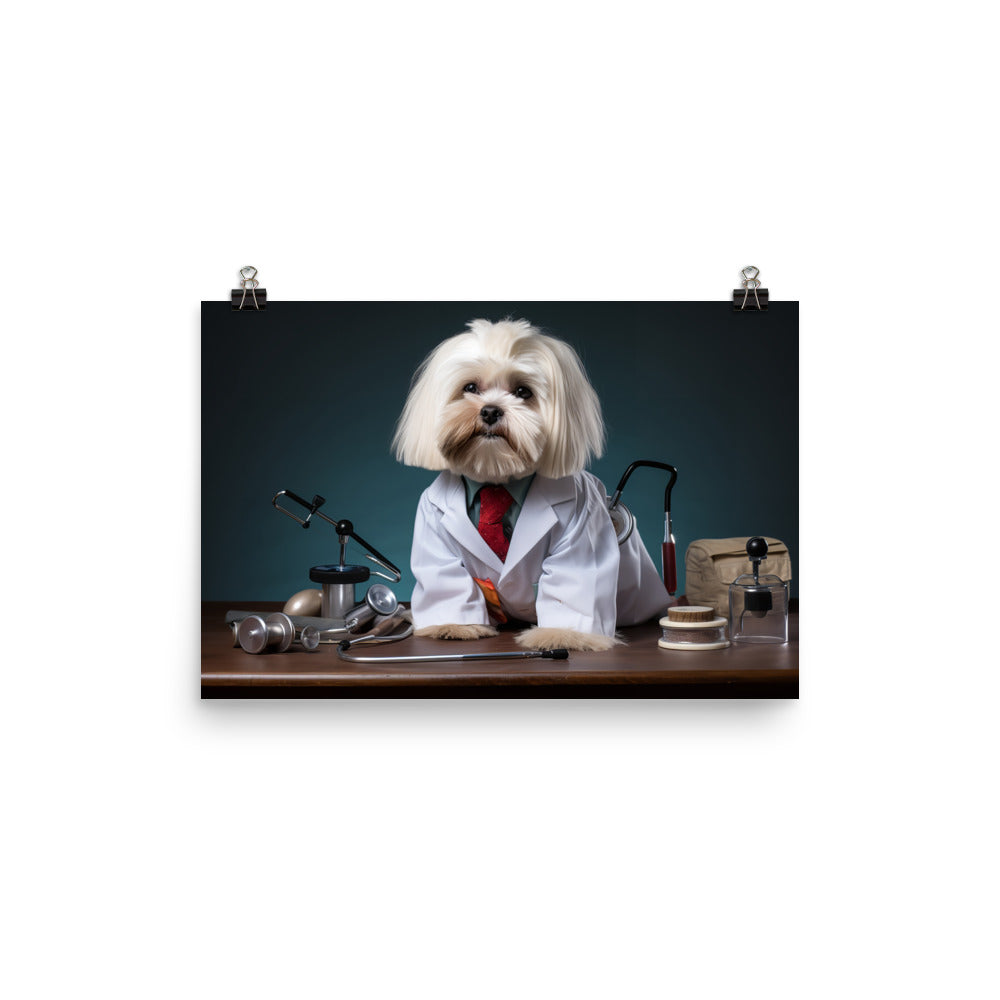 Lhasa Apso Doctor Photo paper poster - PosterfyAI.com